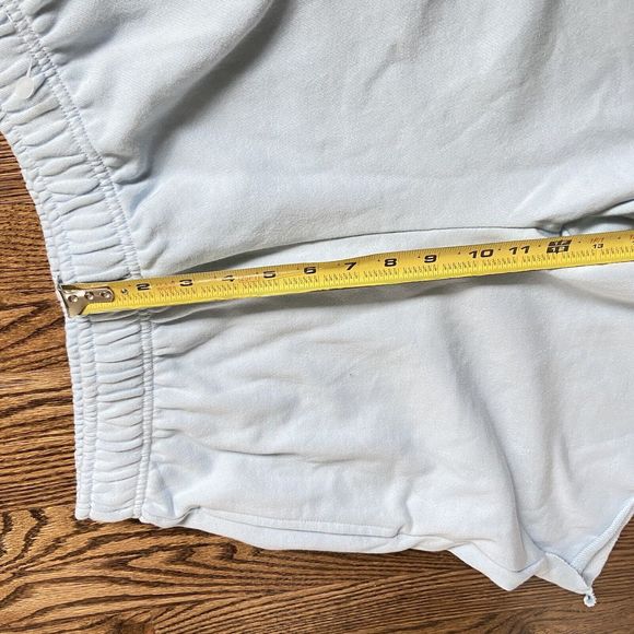 NWT NIA Mid Rise Terry Fleece Shorts Women Medium Sky Blue Elastic Drawstring - Picture 10 of 10